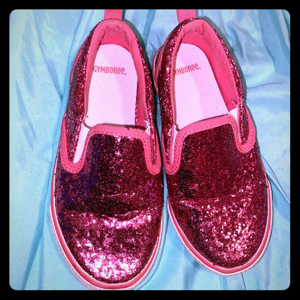 Gymboree girls pink glitter shoes. size 10